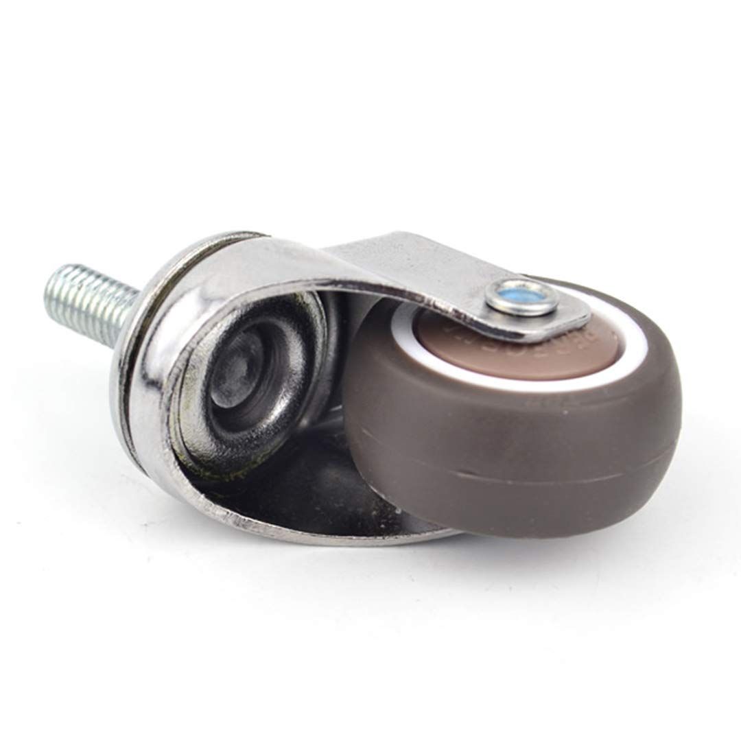 4 pcs 1 Inch Small Tiny Shopping Cart Wheel Replacement Swivel Caster Wheels Soft Rubber M6x 15mm Mini Threaded Stem Caster Wheel โ image 4