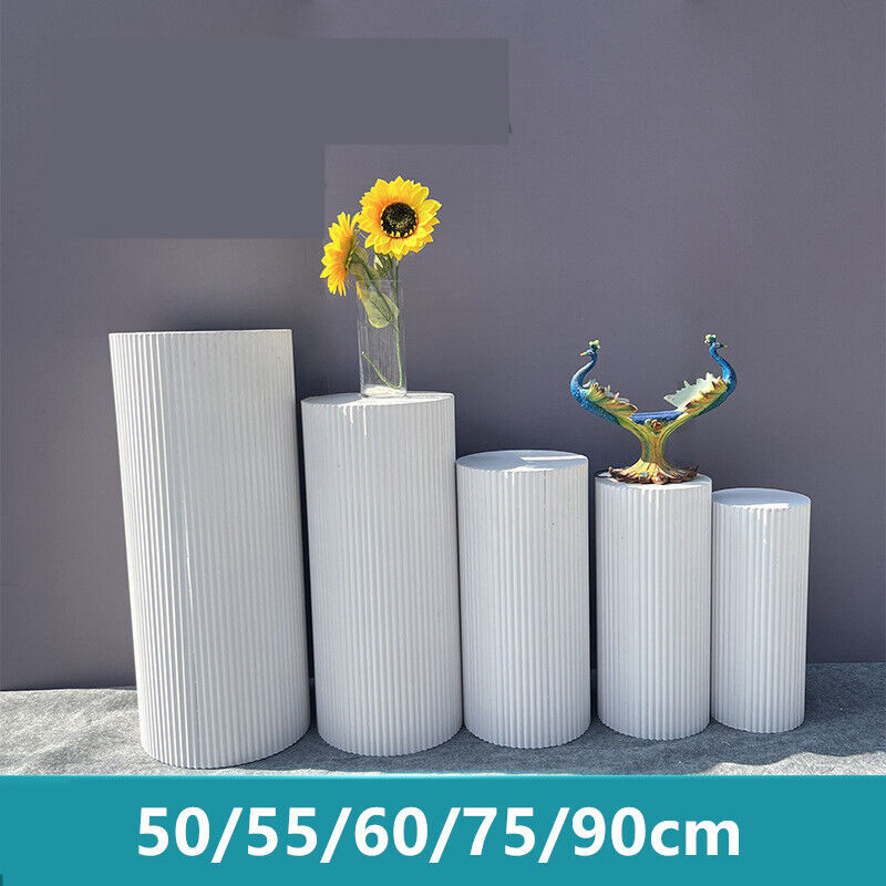 5x Metal Wedding Plinths Cylinder Pedestal Stand Ripple Cake Dessert Display — image 4