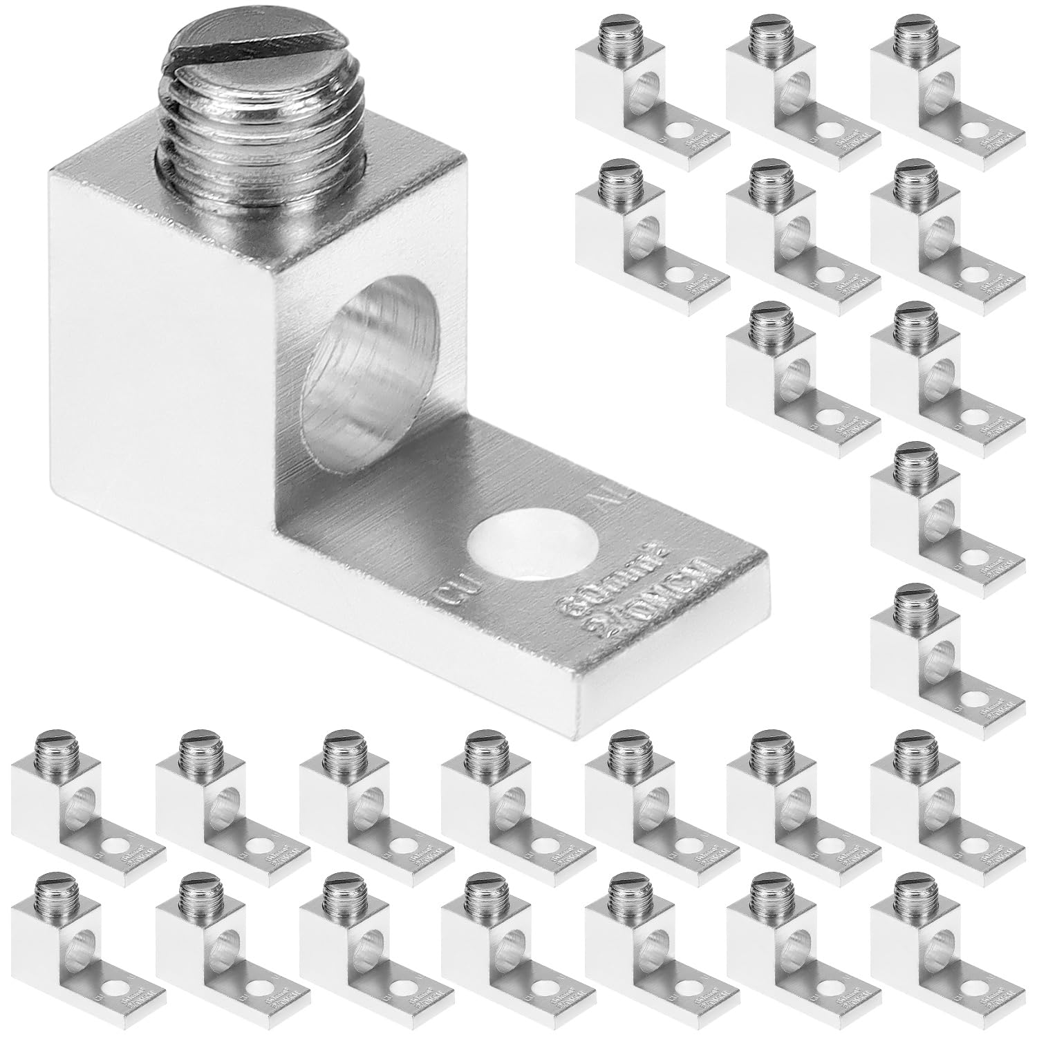Aluminum Alloy Mechanical Lugs, 25Pcs High-Strength Terminal Mechanical Lug, Screw Size 5/16-24, Compatible with 14 AWG - 2/0 AWG Conductors