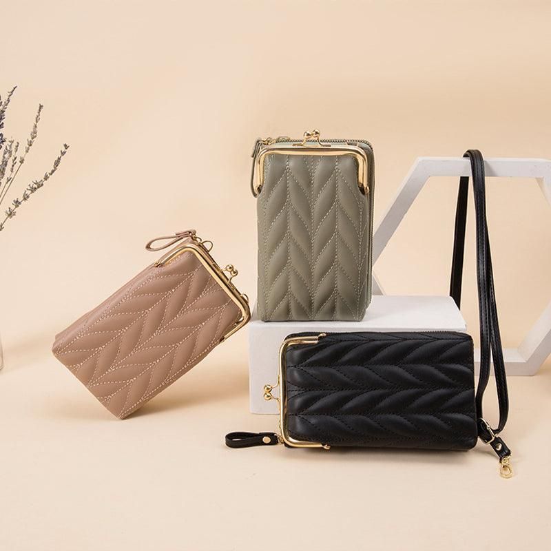 Women Mobile Phone Bag Pu Leather Purse Wallet Shoulder Pouch Small Crossbody Au - Green — image 6