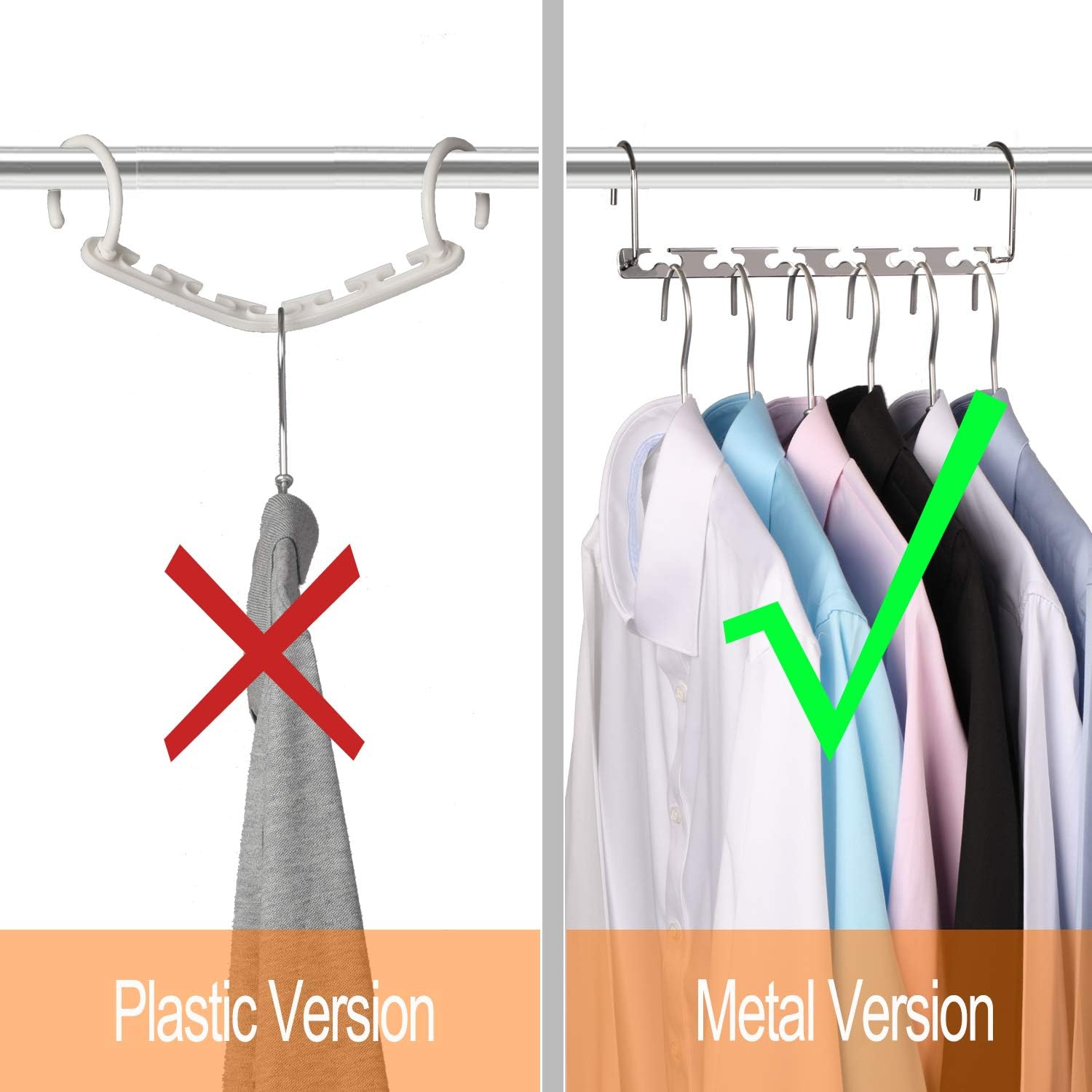 Space Saving Hangers Metal Hanger Magic Cascading Hanger Closet Clothes Organizer(4 Pack) — image 4