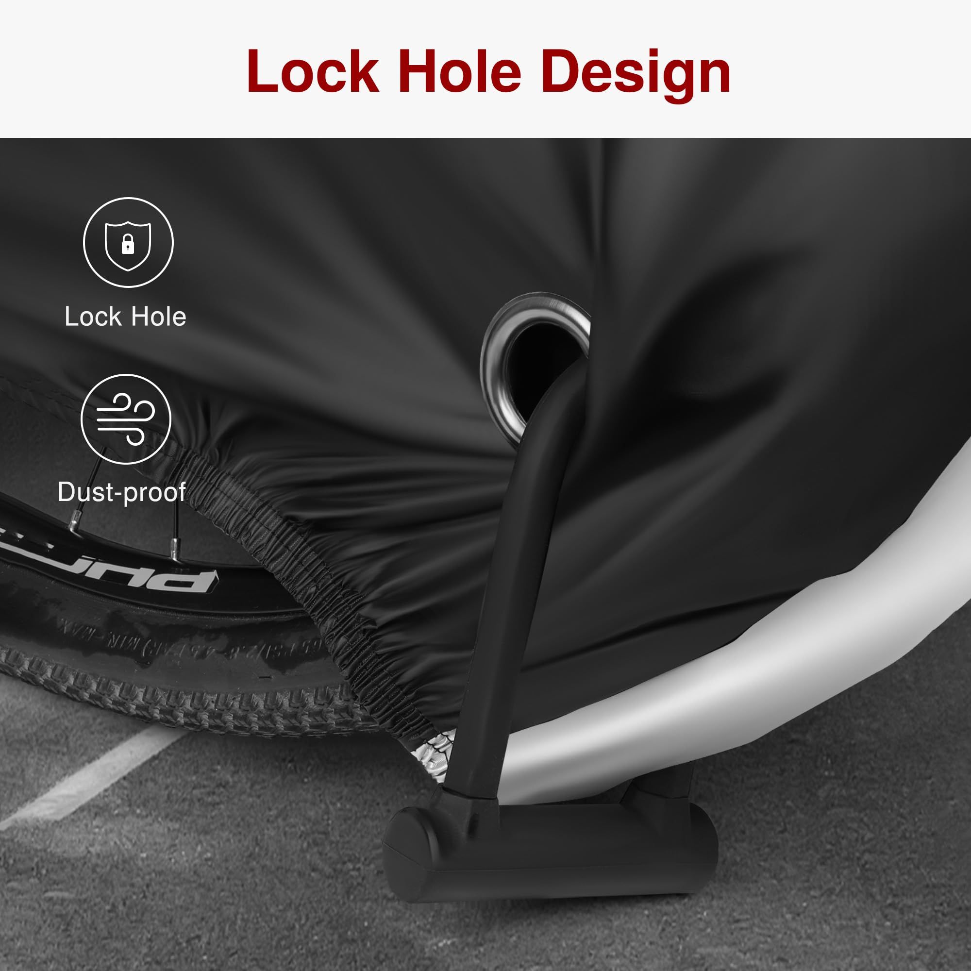 Bicycle Cover Waterproof Outdoor - Bicycle Cover for Outdoor Storage Windproof, UV resistant, Snow resistant with Lock Hole Mountain Road City — image 5