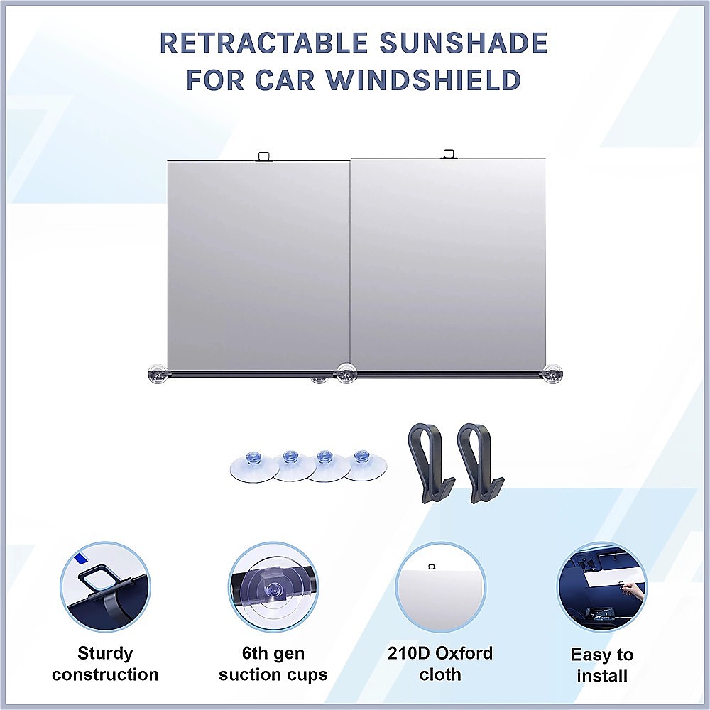 Retractable Sunshade for Car Windshield โ UV Protection Window Cover โ image 3