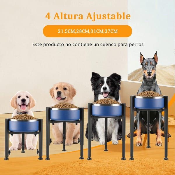 Elevated Dog Bowl Stand, Metal Raised Dog Feeder Holder, Adjustable Height Pet Bowl Stand for Small Medium Large Dogs, Black (Bowls Not Included) — image 5