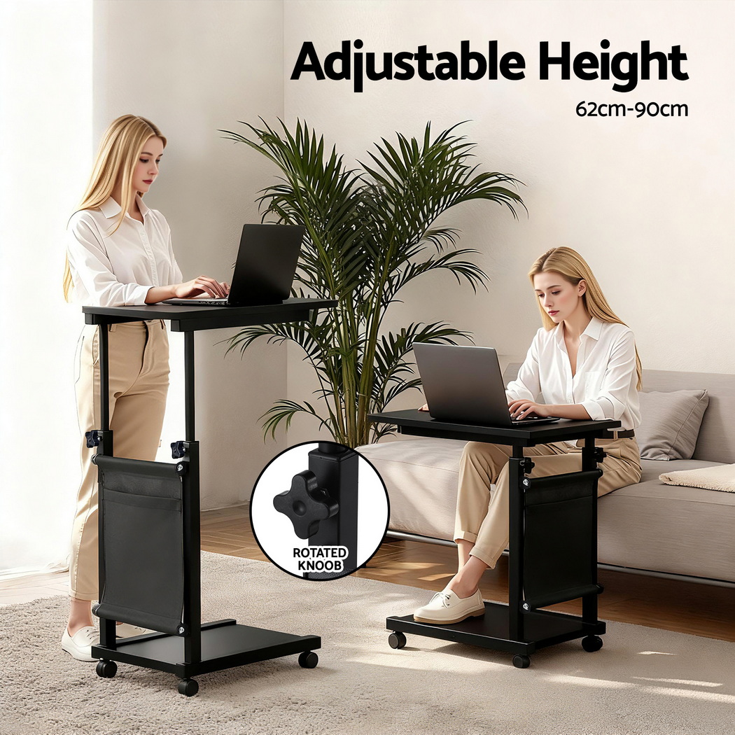 Artiss Laptop Desk Height Adjustable Mobile Workstation Computer Desks 48CM Black — image 5
