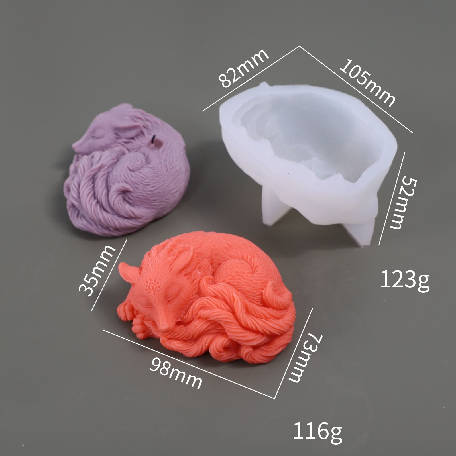 Fox Mold Sleep Fox Candle Mold Animal Mold Fox Resin Casting Mold Resin Making Molds Silicone Mold for Candle Home Decorate Mold — image 5