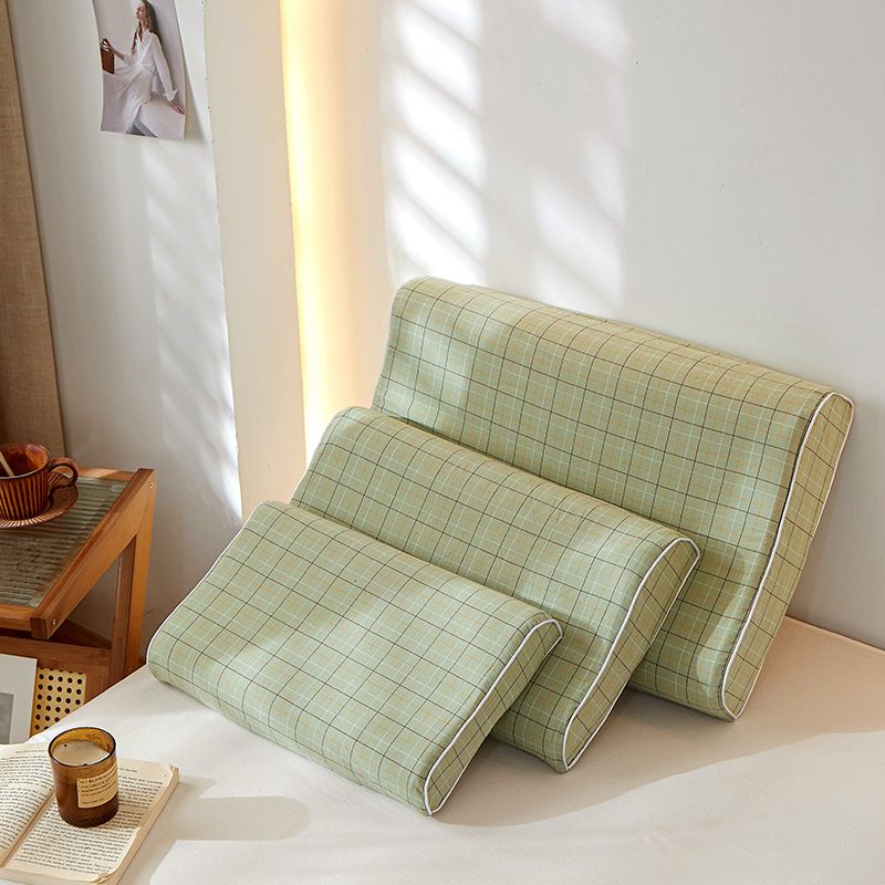 Mengxuan Cotton Pillowcase 4060 Green Latex cotton pillowcase-44 × 27 (single pack)