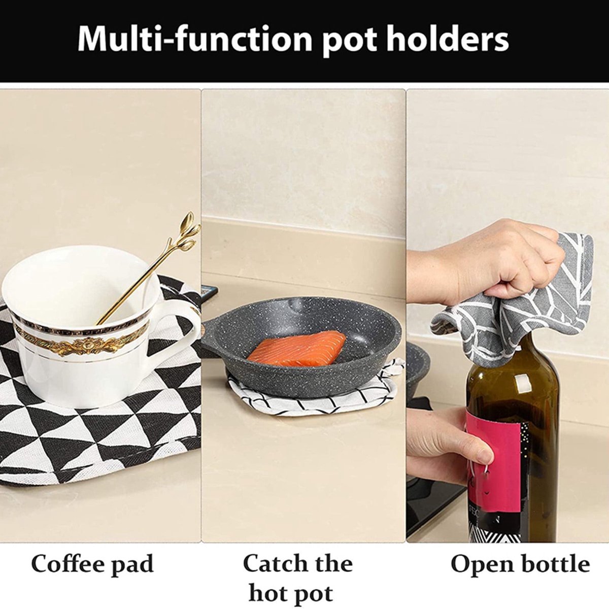 Set of 6 - Oven Mitts and Heat Resistant Mat - Microwave Gloves and Heat Resistant Oven Mat - Cooking Specific — image 3