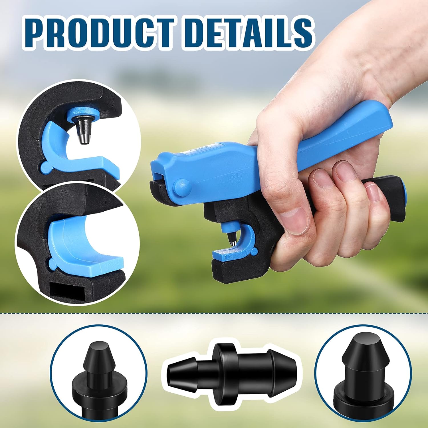51 Pcs Drip Irrigation Hole Punch Tool Set, Drip Irrigation Punch Tool 50 Pcs 1/4 Inch Goof Plugs for Outdoor Garden Lawn Pipe System Hose Tubing(Fresh Style) — image 3