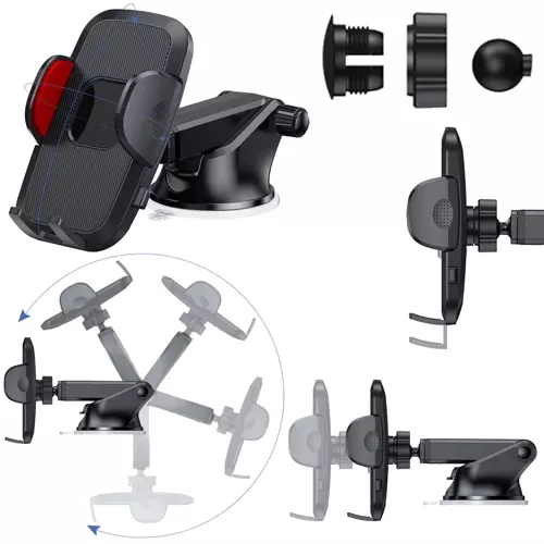 Car Phone Holder with Suction Cup Mount for Mobile Devices — image 5