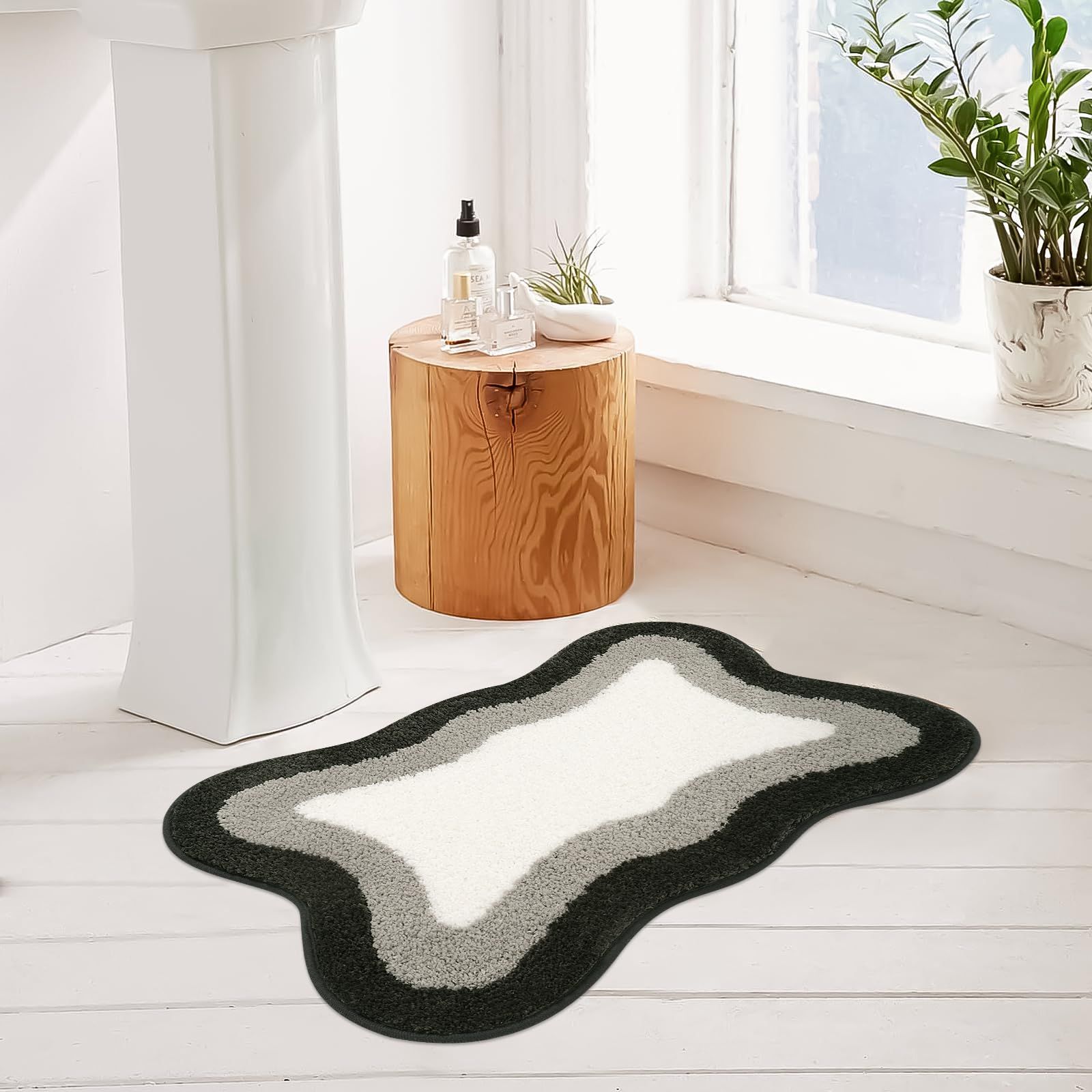 Room DecorCool Rugs Aesthetic Cloud Carpet Area Rug Modern for Bedroom Living Room (Black/Grey 40*60cm) — image 3