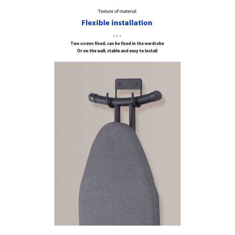 2 black ones Ironing Board Holder Wall Mount, Ironing Board Hanger, Iron Board Hook Wall Mount — image 4