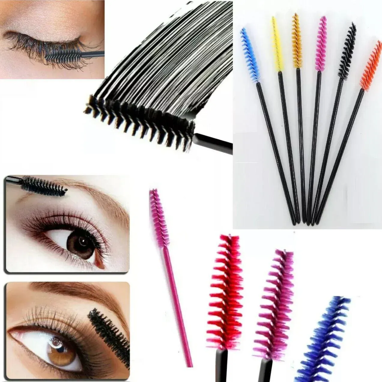 50X Disposable Mascara Wands Eyelash Brushes Applicator Lash Extension Brush - gold+black โ image 4