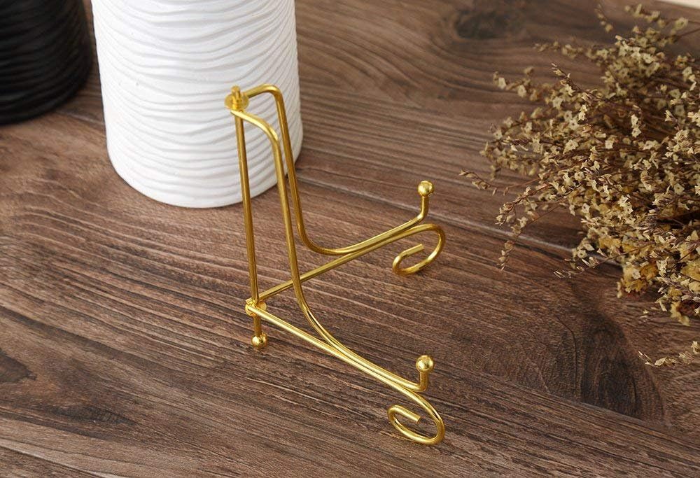 Plate Stands for Display 4 Inch - Decorative Plate Holder - Gold Metal Picture Stand for Table - Small Easels for Display Card, Photo, Mini Sign, and PSA Slab โ image 4