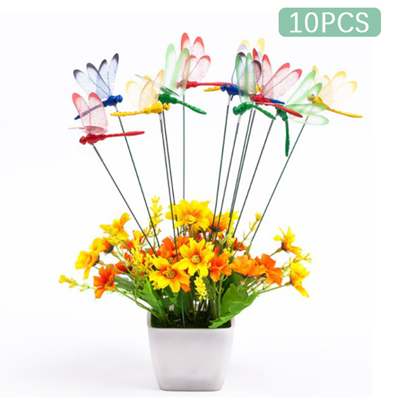 10pcs Dragonflies Insert Stick Decoration Simulation Dragonfly Ga Multi Multicolor Random color 10PCS — image 2