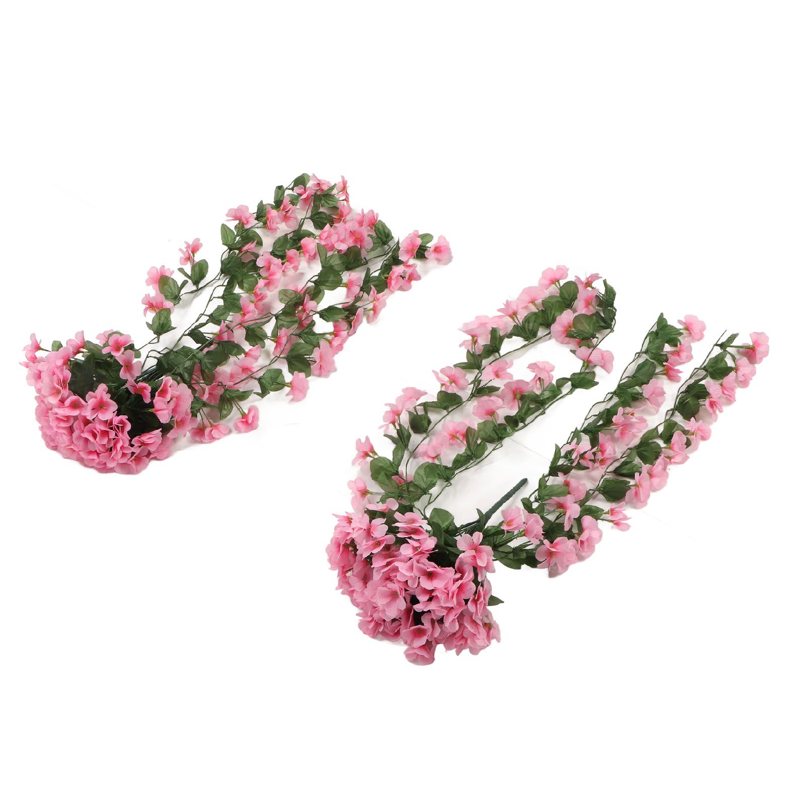 2PCS Artificial Violet Hanging Flowers Simulation Plastic Fake Plants for Decoration Garden Patio Wedding Porch Outdoor Pink — image 4