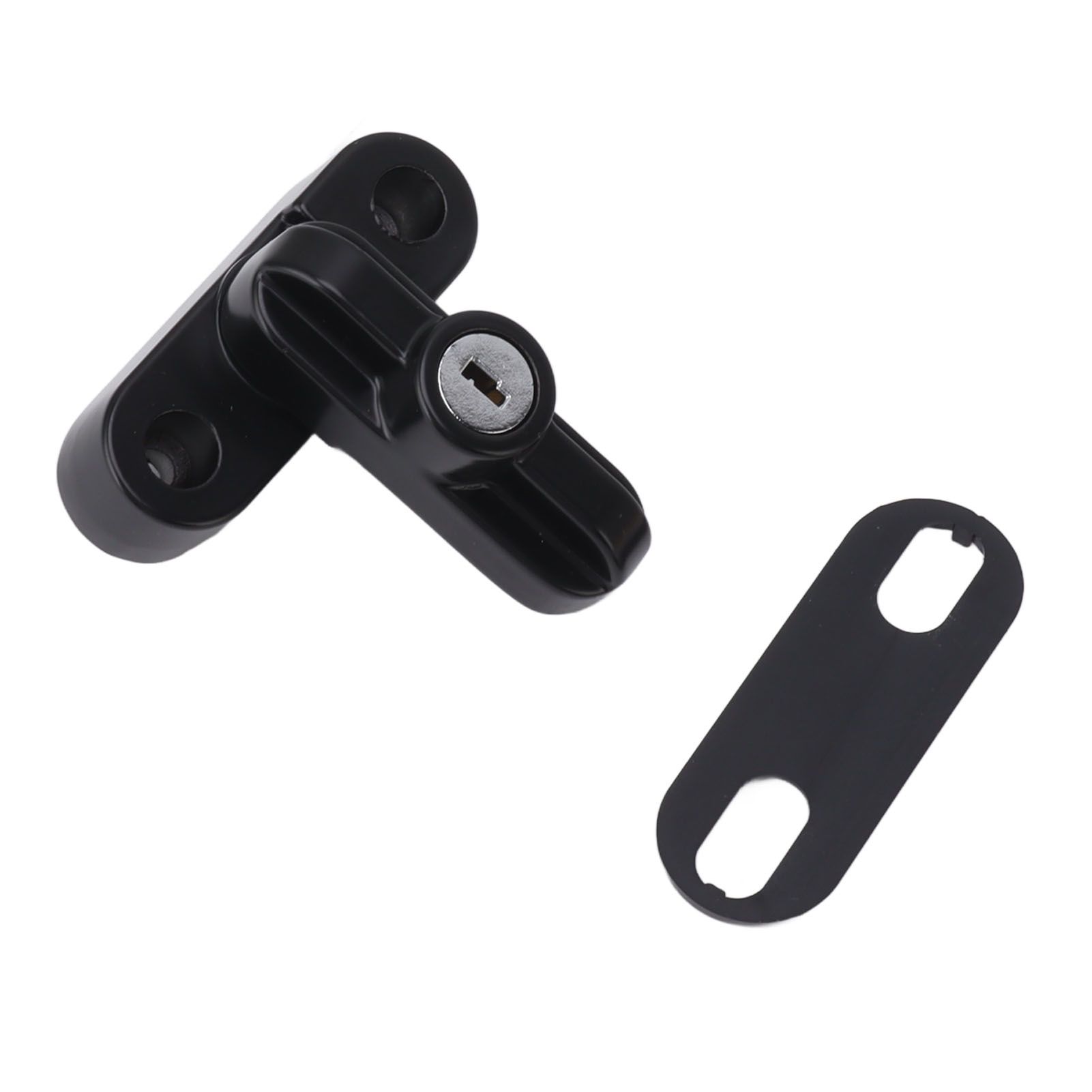 External Window Lock Catch Aluminum Alloy Anti Theft Flat Window Buckle Lock for Single Double Windows Black — image 4