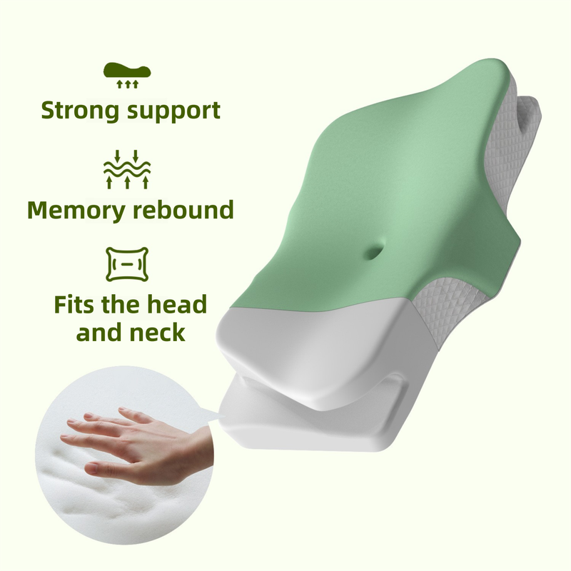 Grey Breathable Butterfly Contoured Memory Foam Pillow - Dual-Height Orthopedic Neck Pillow with 5-Zone Cervical Support โ image 2