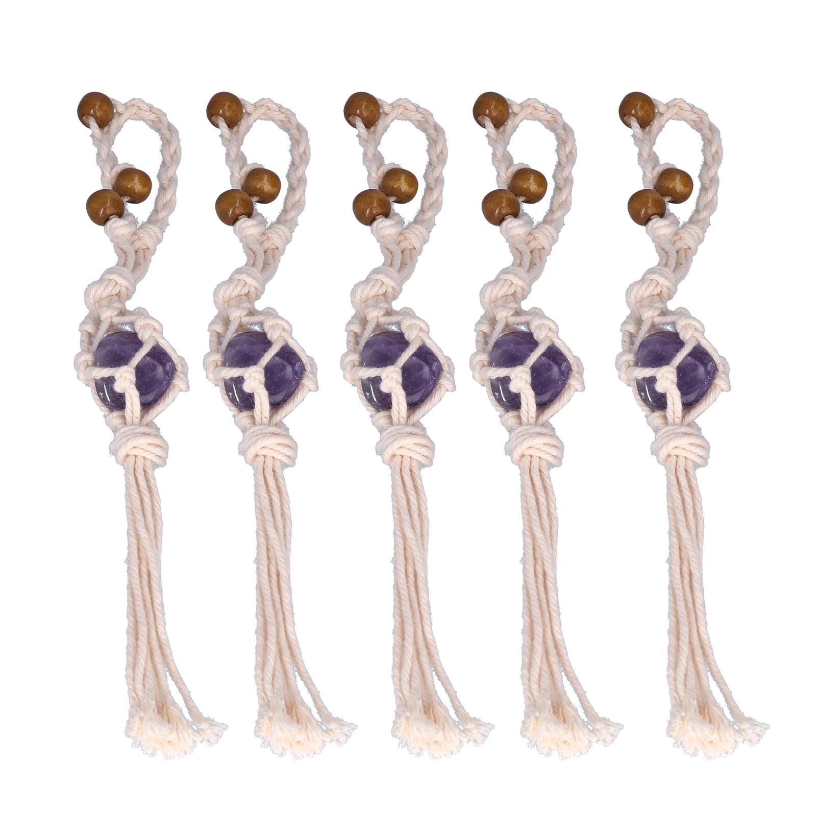 5pcs Necklace Cord Empty Stone Holder Rope Replacement Adjustable Quartz Crystal Pendant Cord for DIY Jewelry MakingPurple — image 2