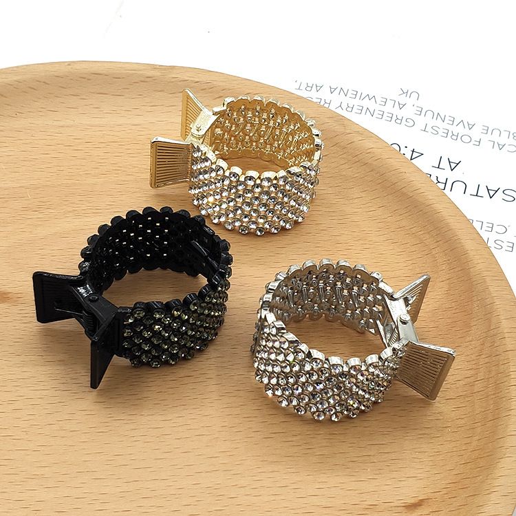 Small Hair Claw Clips for High Ponytail, Rhinestone Shark Hair Clips for Women Thick Long Hair(Pack of 3)