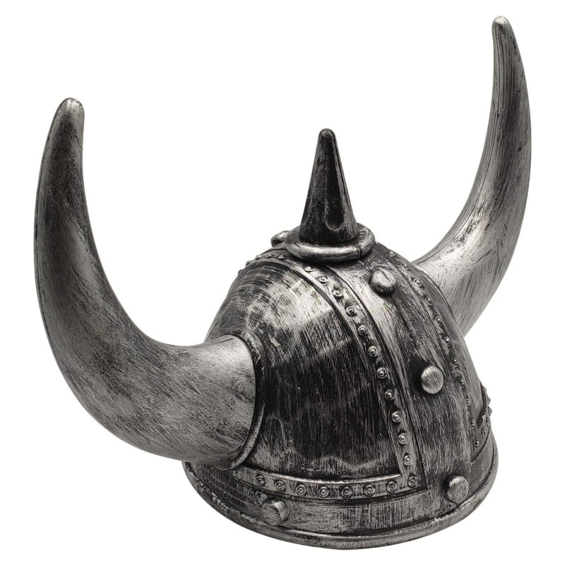Viking Helmet Medieval Viking Horned Hat Warrior Costume Hat Cosplay-Silver Black — image 3