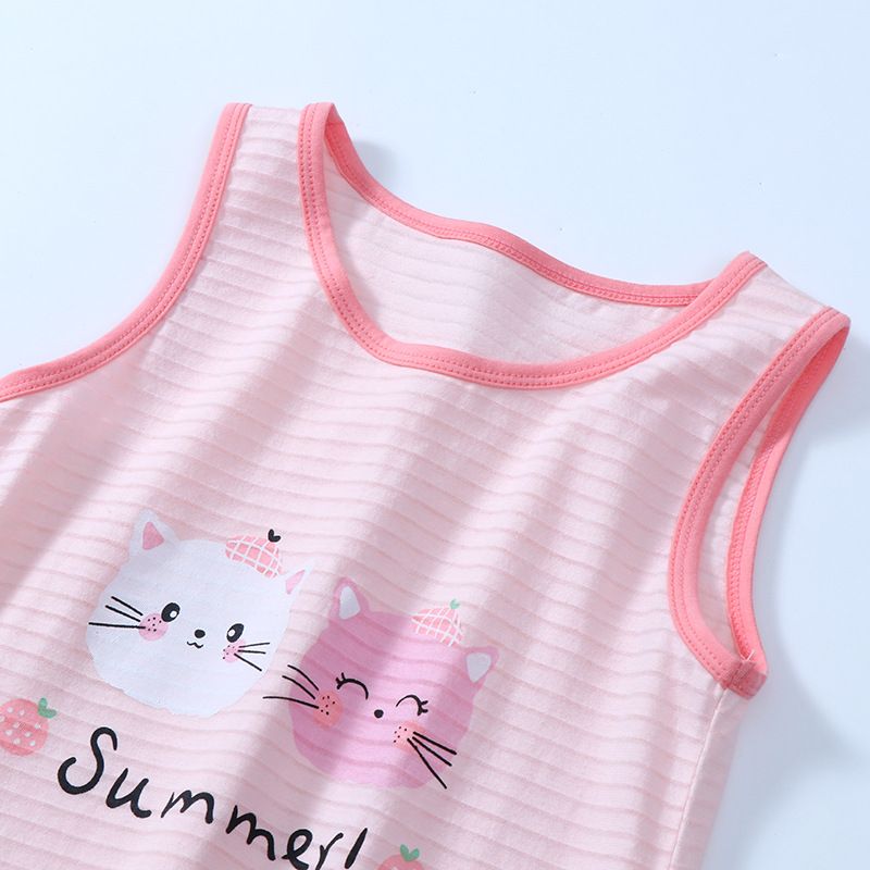 KIDS MAM&DAD Girls Bamboo Cotton Sling Skirt 100% Cotton White Cat 110cm โ image 6