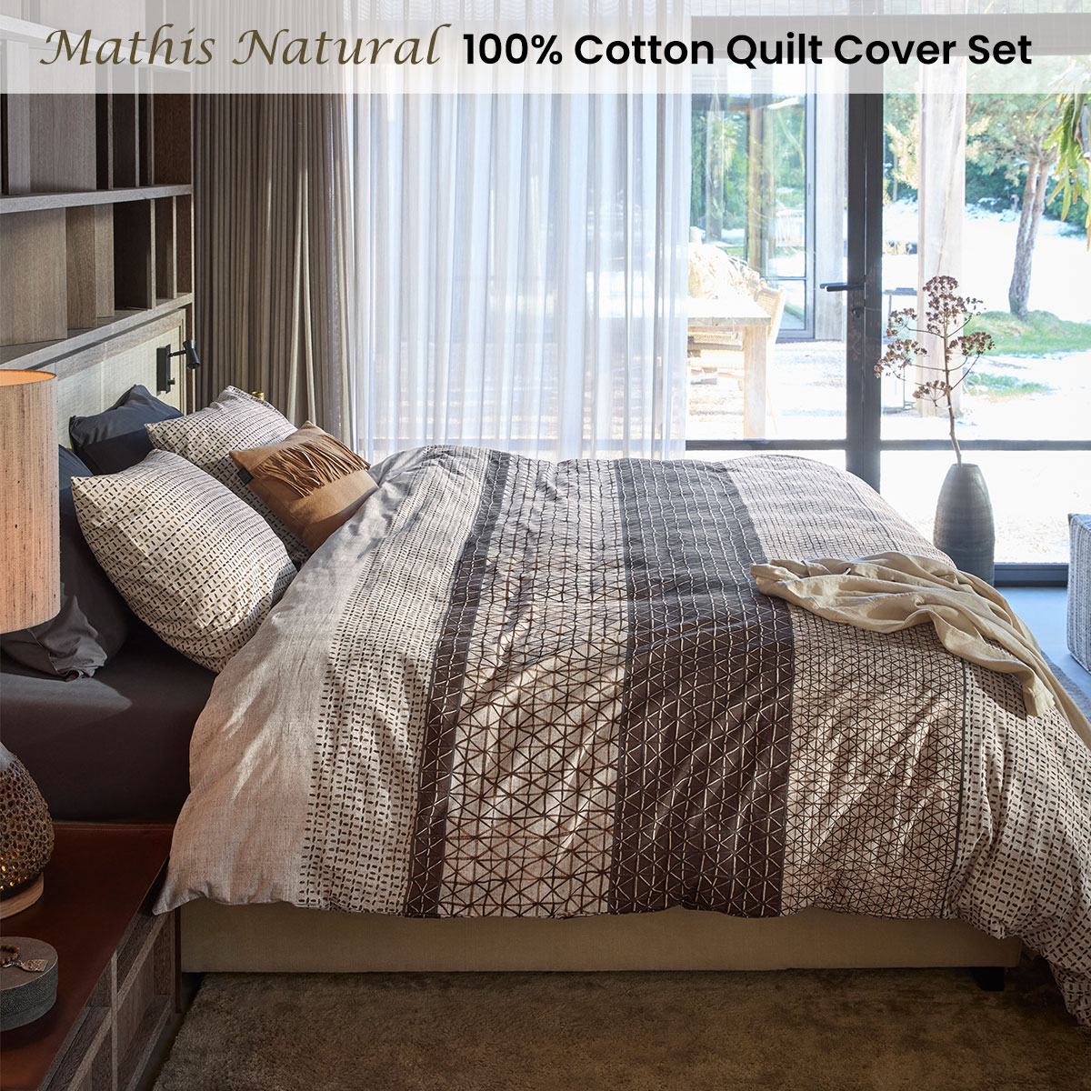 Bedding House Mathis Natural Cotton Quilt Cover Set Queen — image 2