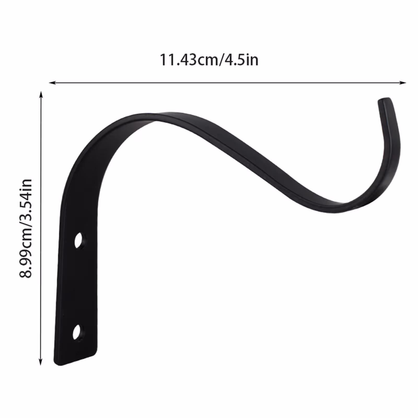 2 Pieces Outdoor Plant Hangers for Hanging Baskets, Heavy Duty Metal Plant Brackets for Hanging Plants Outside, Metal Plant Hooks, Black, 11.4 x 9 cm — image 3