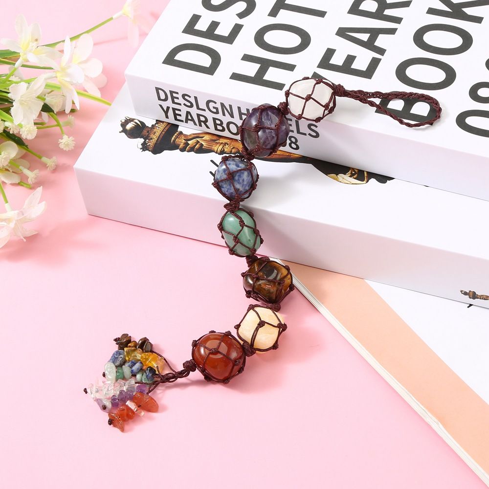 3 pcs Handmade Crystal Window Car Hanging Ornaments 7 Home Decoration Feng Shui Ornament Yoga Meditation Car Decoration Tumbled — image 4