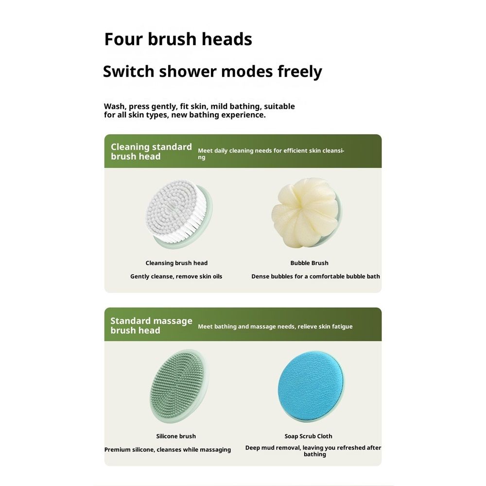 Electric Body Brush Back Scrubber for Shower, Auto Spinning Exfoliating Massage Bath Brush Rechargeable, Dual Long Handle, Deep Cleansing, Waterproof, Rotating — image 5