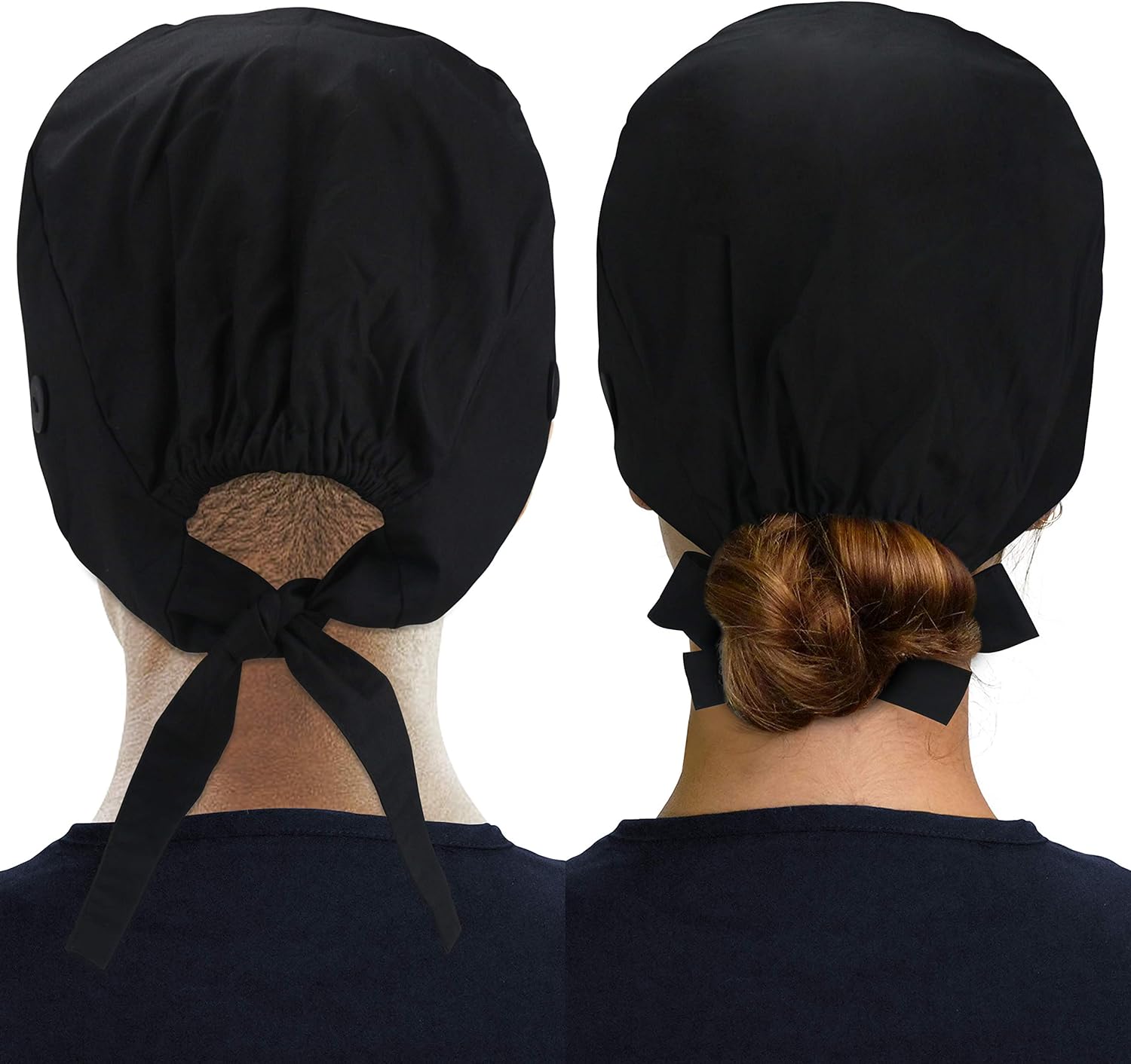 Working Caps with Button and Sweatband, Adjustable Working Hats for Women Men, One Size (Tie Back or Toggle) — image 2