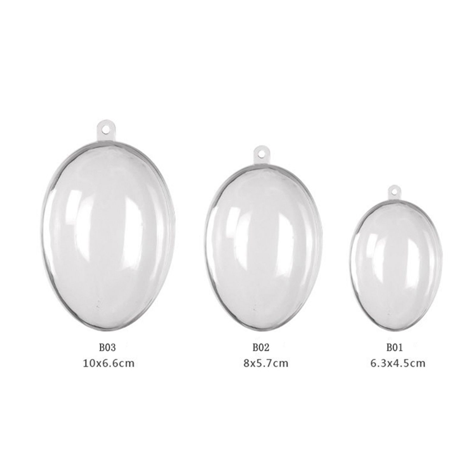 10Pcs Transparent Hollow Oval Ornaments Balls Plastic Egg Shaped Balls Preserved Flower Easter Decoration — image 2