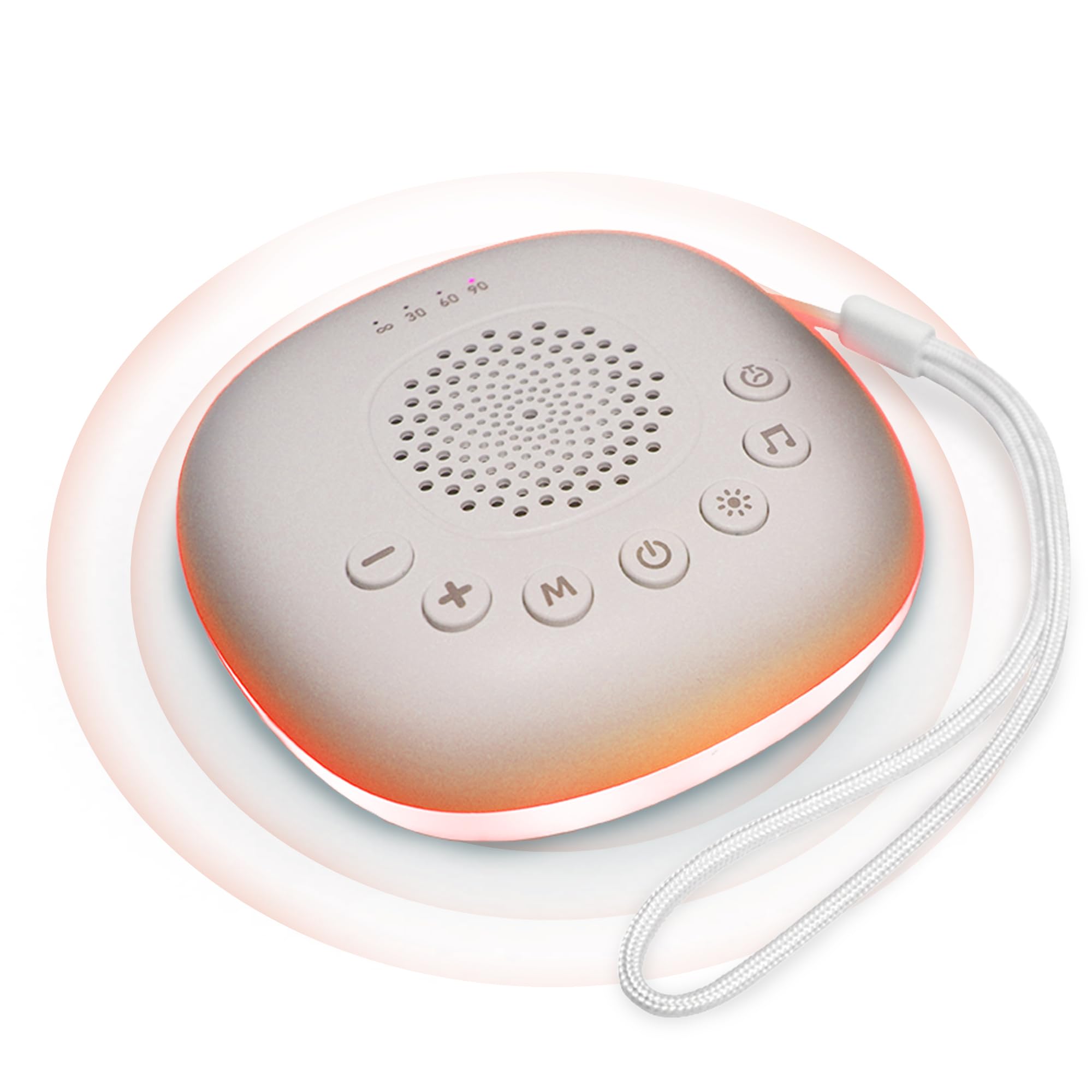Portable White Noise Machine with 20 Soothing Sounds & RGB LED Night Light – Compact Sleep Sound Device for Babies, Adults & Travel