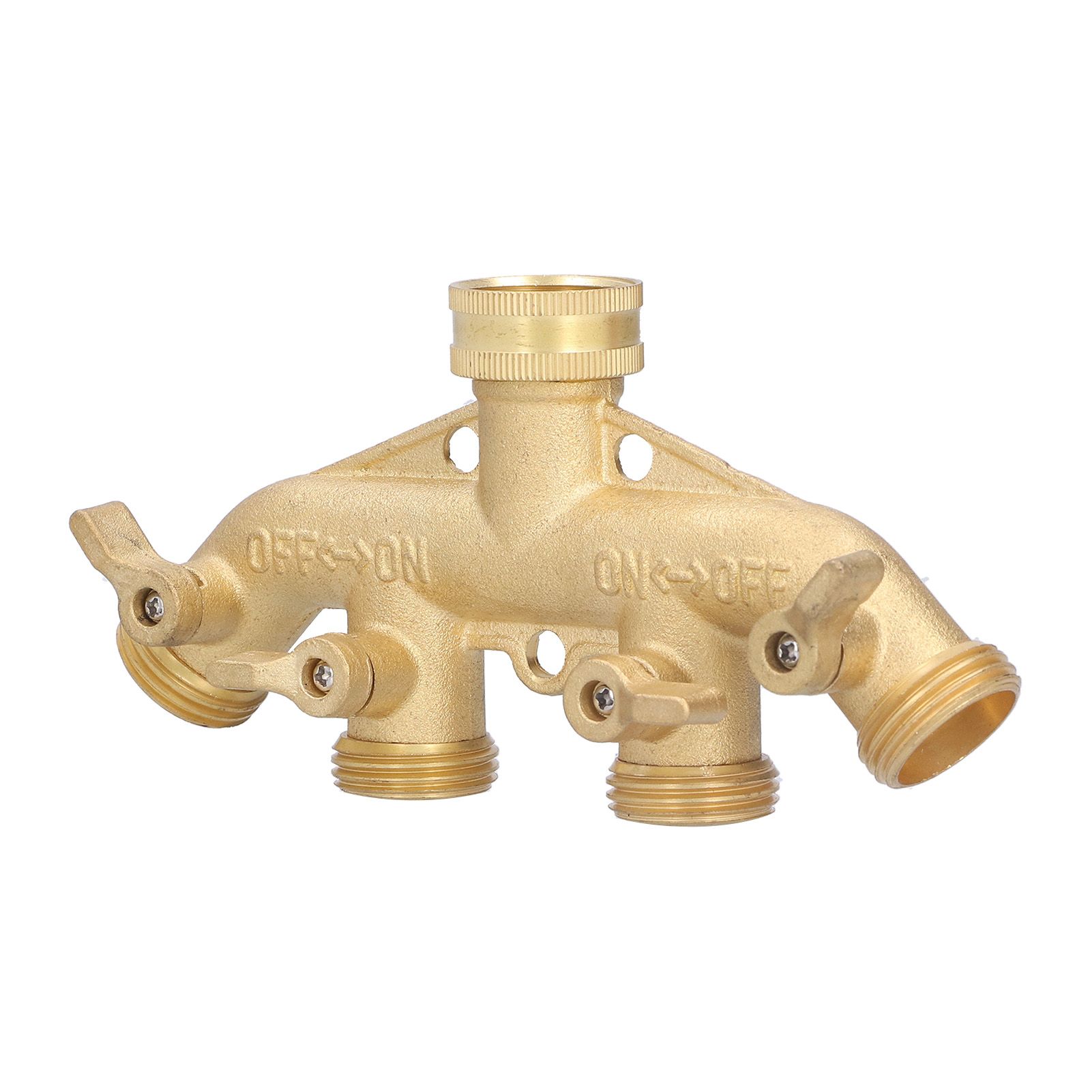 G3/4 4 Way Hose Splitter Brass Garden Hose Faucet Adapter Joint Connector Irrigation Accessory โ image 4