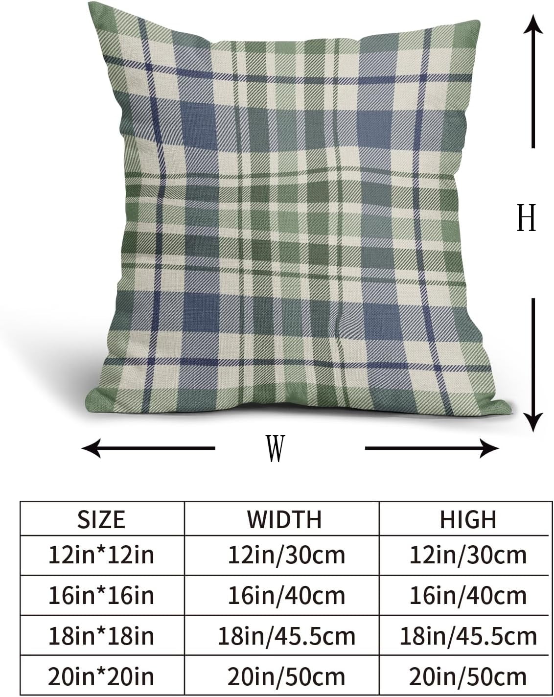 2 Pack Fall Plaid Pillow Covers, Buffalo Tartan Decorative Cushion Cases for Couch, Sofa and Bed, 20 × 20, Brown Green — image 2