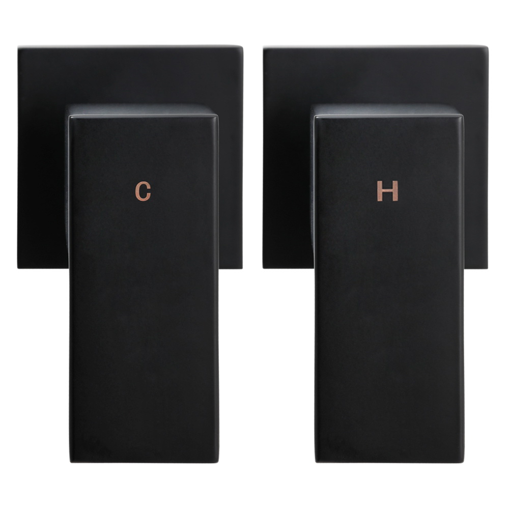 Cefito 8'' Rain Shower Head Wall Arm Square High Pressure Twins Tap Black — image 3