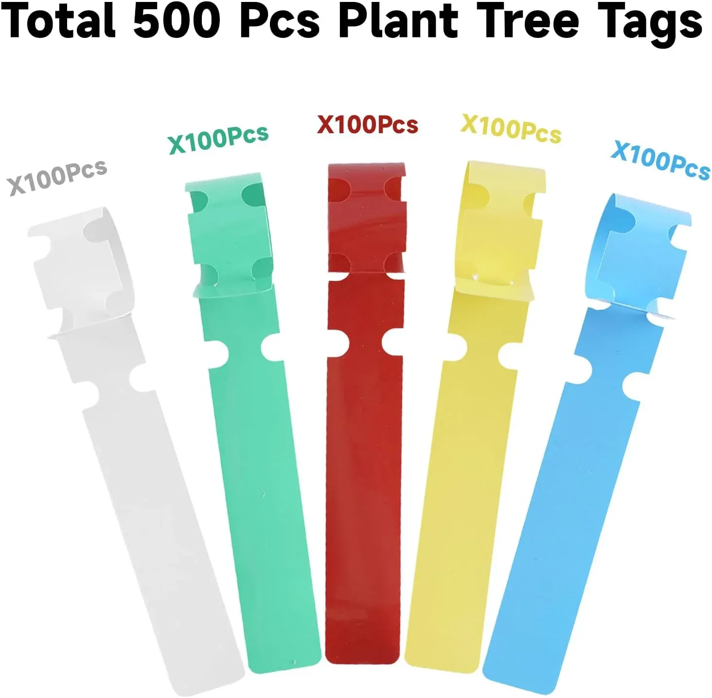 500 Pcs Plastic Plant Tree Tags, Waterproof Wrap Around Nursery Garden Labels, White 2 x 20cm — image 3