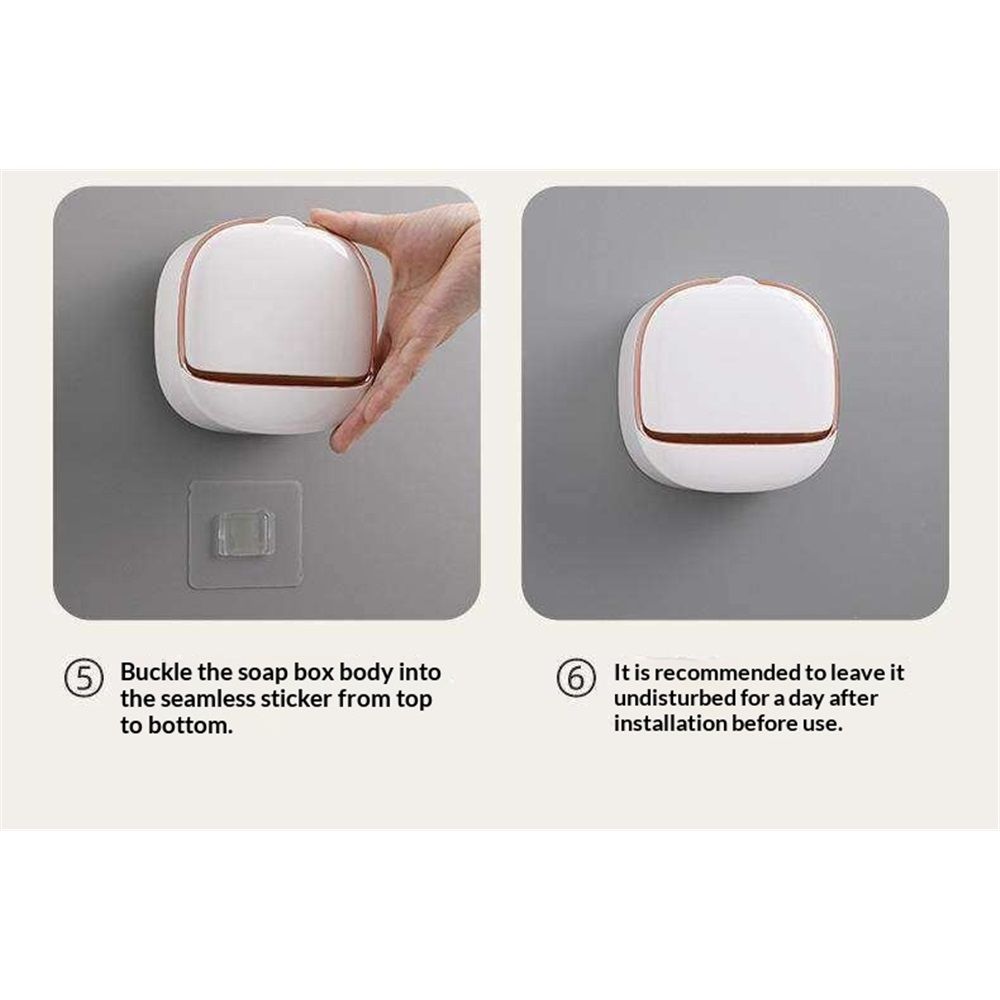2 PCS Soap Holder Dish Shower, Bar Soap Holder with Drainage, Self Draining Soap Holder, Wall Mounted Soap Box Tray Container for Bathroom, Bathtub Kitchen — image 5