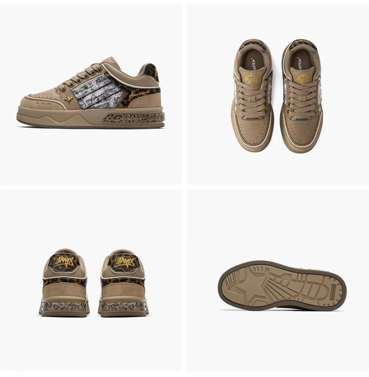 Leopard Print Sneakers Platform Chunky Shoes High-Top Casual Shoes Unisex - Leopard print brown - Size 7(AU7/EU38) โ image 6