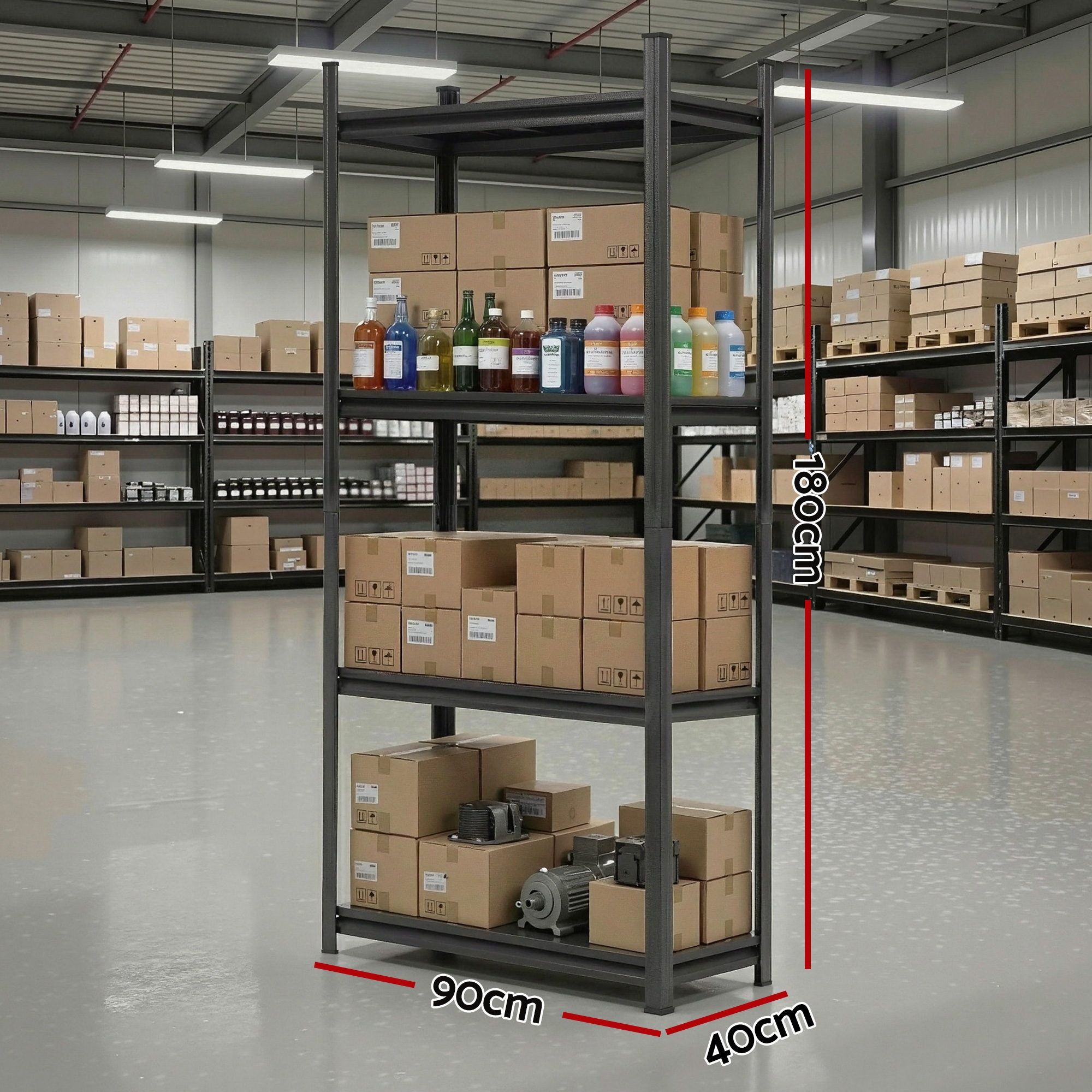 Giantz Garage Shelving 1.8X0.9m Warehouse Rack Storage Shelves Workshop Racks Steel โ image 3