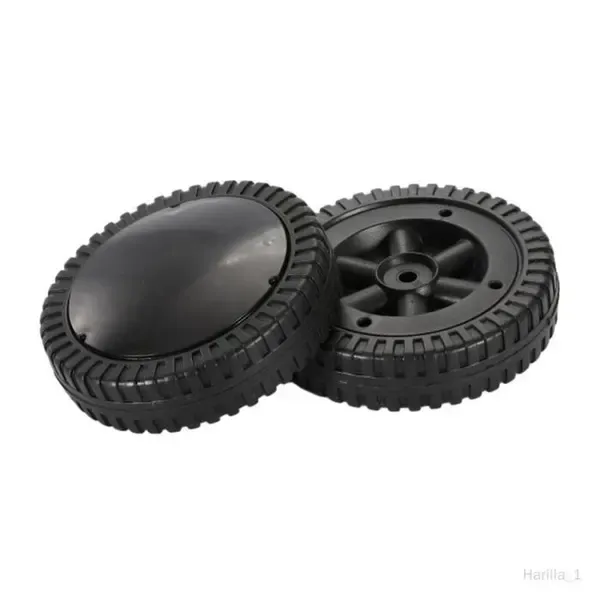 2 Pack BBQ Replacement Wheels, Durable Plastic Grill Wheels for Charcoal Grills and Heavy Equipment, Black, 15 cm