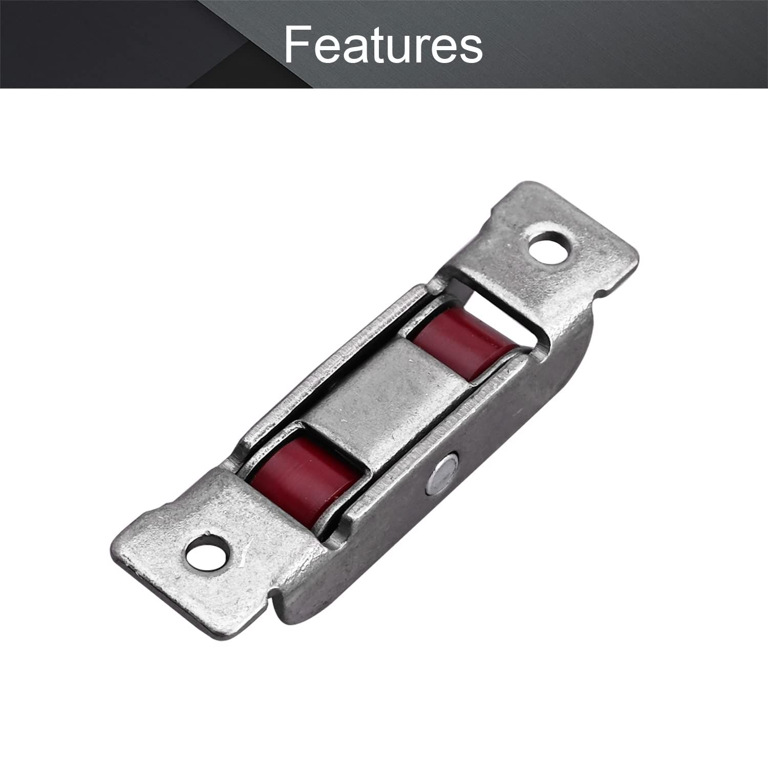 15.8mm Width Nylon Double Wheel Pulley,Sliding Door Window Pulley Double Wheel, Stainless Steel Shell Silver 4Pcs — image 3