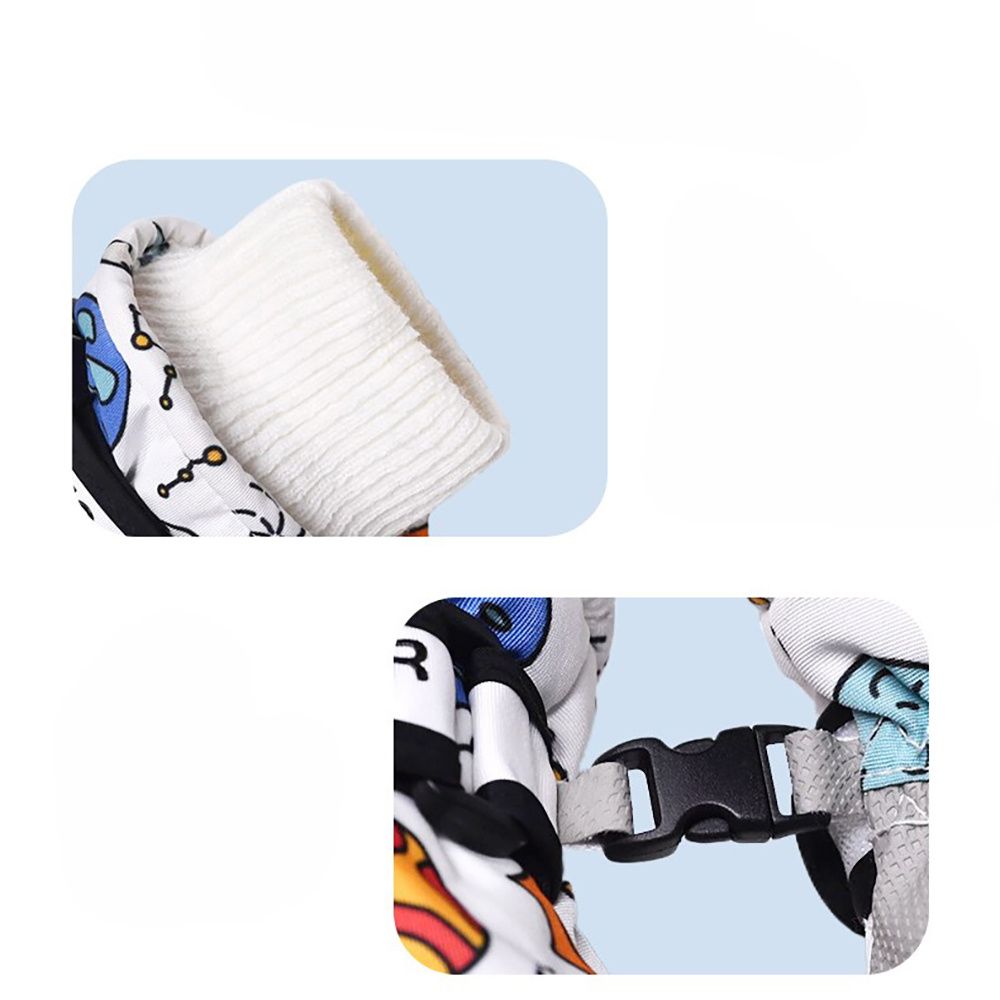 Waterproof Winter Snow Gloves for Kids with Touchscreen, Cartoon Print Design, Warm Fleece Lining, Adjustable Wrist Strap, Snowman Building, a — image 6