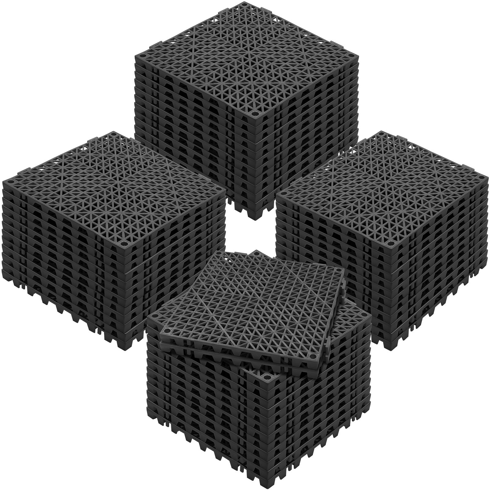 Modular Interlocking Cushion, 50 Pack 30 x 30 cm Splicing Drainage Mats, PVC Interlocking Drainage Floor Tiles, Non-Slip Drainage Holes for Restroom, Bathroom