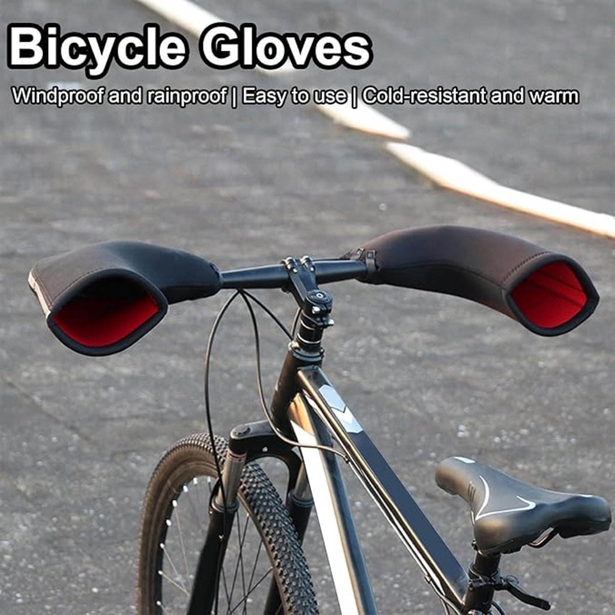 Cycling Gloves - 1 Pair - Extra Padded Cycling Gloves - Warm Gloves - Cycling Gloves - Scooter Gloves - Hand Warmers - Cycling Accessories - With Reflective โ image 3