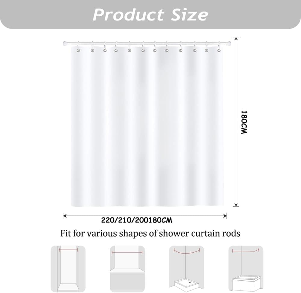 70 × 72 inches Shower Curtain 3D Fruit Motif Waterproof Mold Resistant with 12 Hooks, Pink — image 6