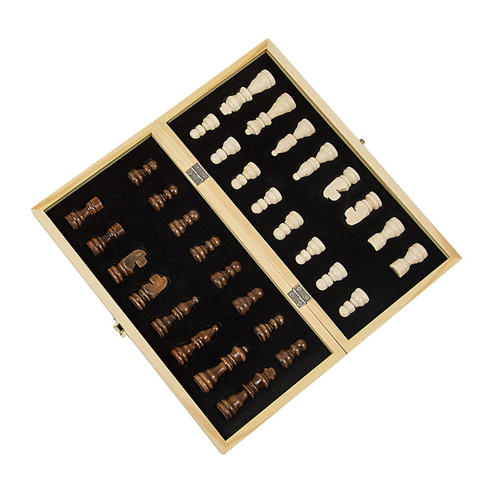 Chess Board Games Folding Large Chess Wooden Chessboard Set Wood Toy Gift — image 4