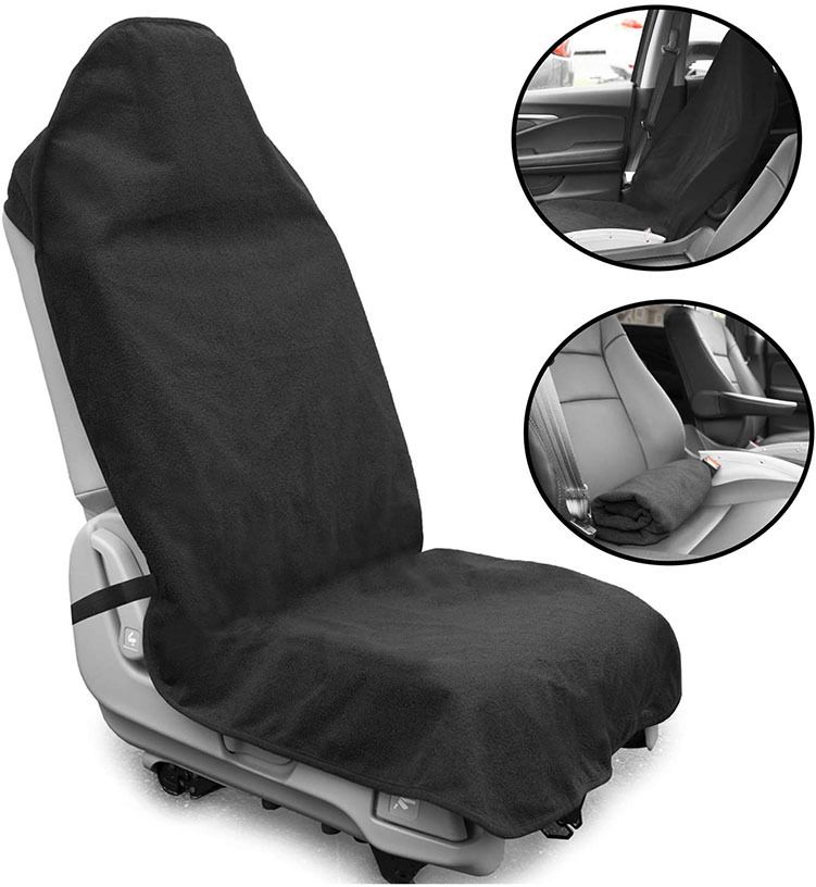 Accessories Black Waterproof Sweat Towel Seat Cover Universal Non-Slip for Car Truck SUV Seat for Dog & Kid Workout Outdoor — image 5