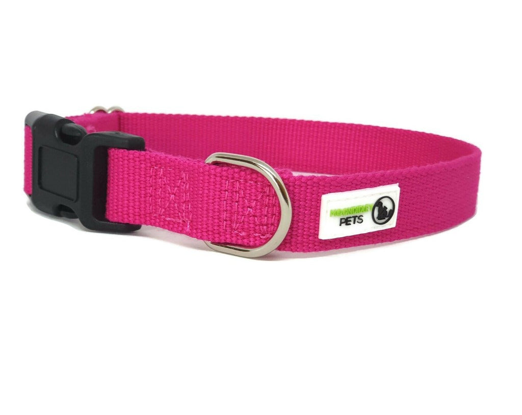 100% Pure Bamboo Fibre Dog Collar Plastic Buckle - Moondidley Pets Medium Pink — image 2