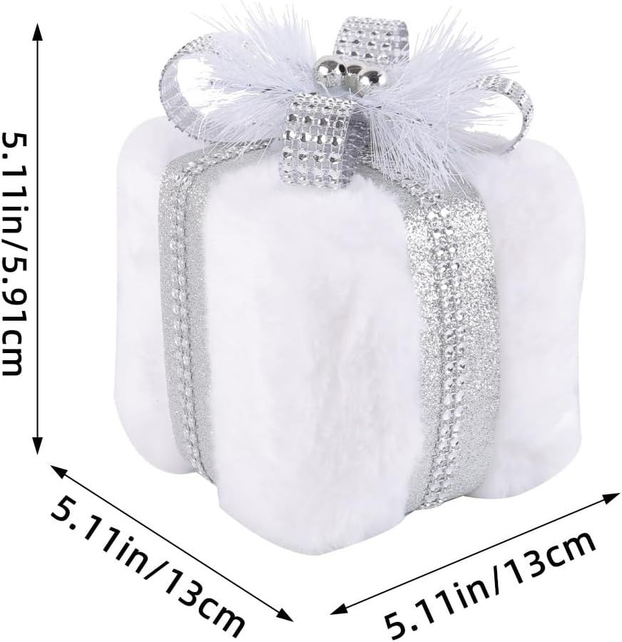 Christmas Tree Small Gift Boxes Hanging Decorations Ornaments, Plush Gift Box Decoration 3D Christmas Ornament, Christmas Mini Boxes Ornament for Christmas — image 2
